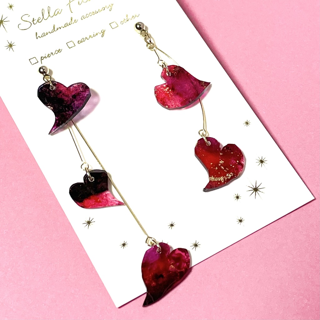 舞花-赤- イヤリング・ピアス