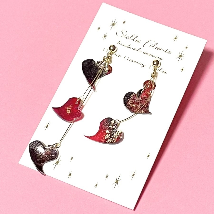 舞花-赤- イヤリング・ピアス