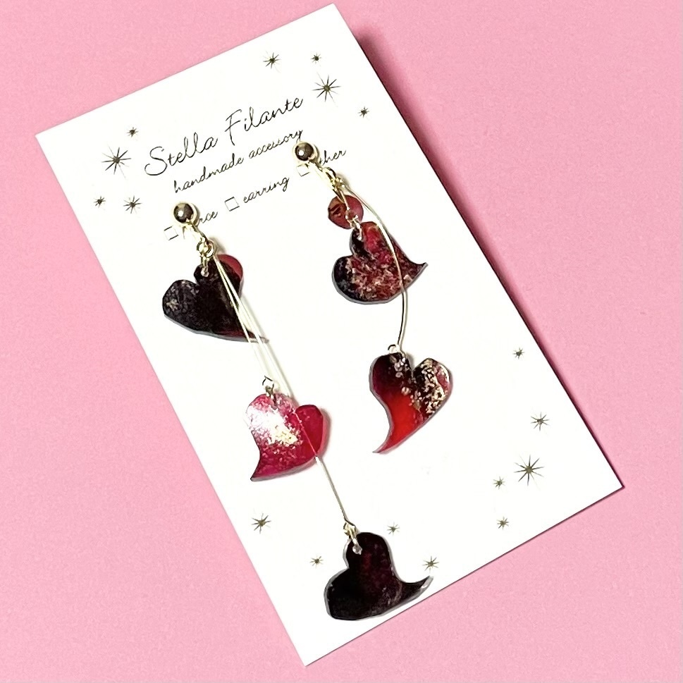 舞花-赤- イヤリング・ピアス