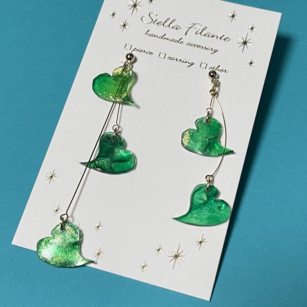 舞花-緑イヤリング・ピアス