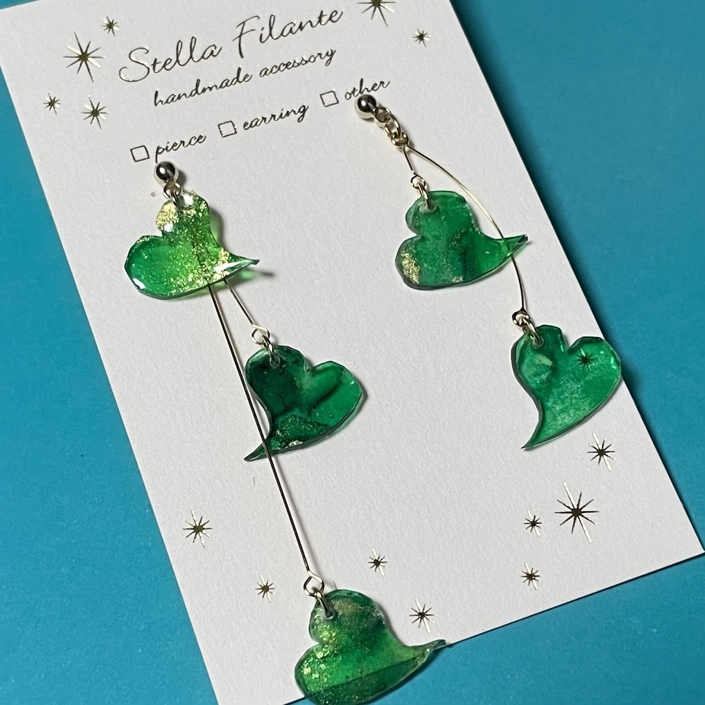 舞花-緑イヤリング・ピアス