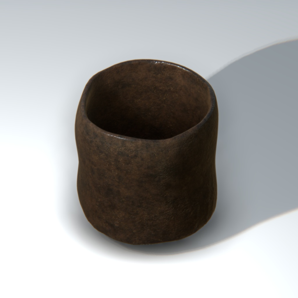 黒楽筒茶碗 銘「墨壇(ぼくだん)」