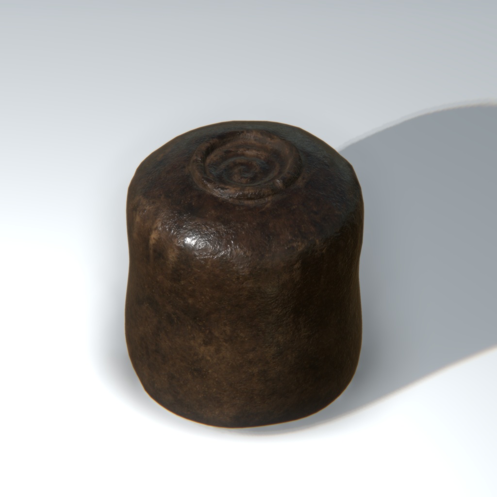 黒楽筒茶碗 銘「墨壇(ぼくだん)」