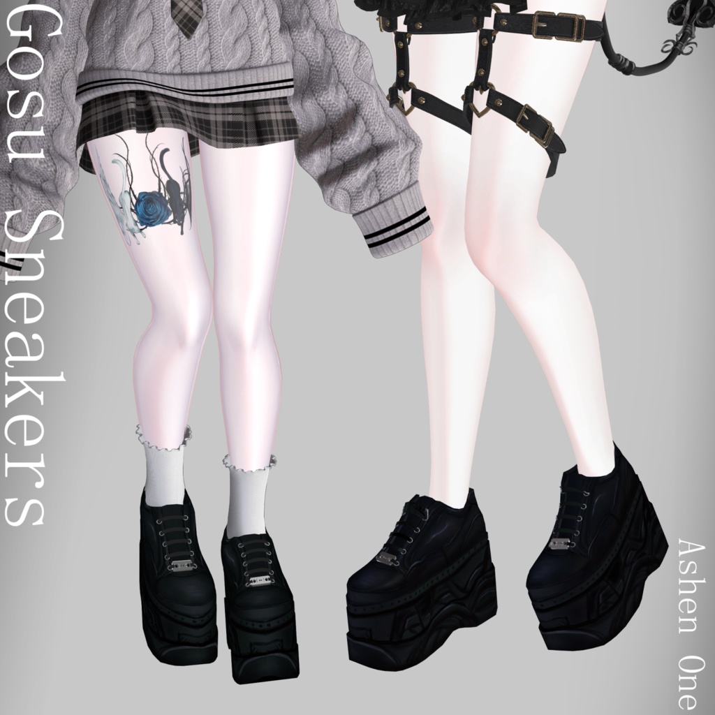 【#Ashenclothes】Gosu-厚底SNEAKERS【VRChat】