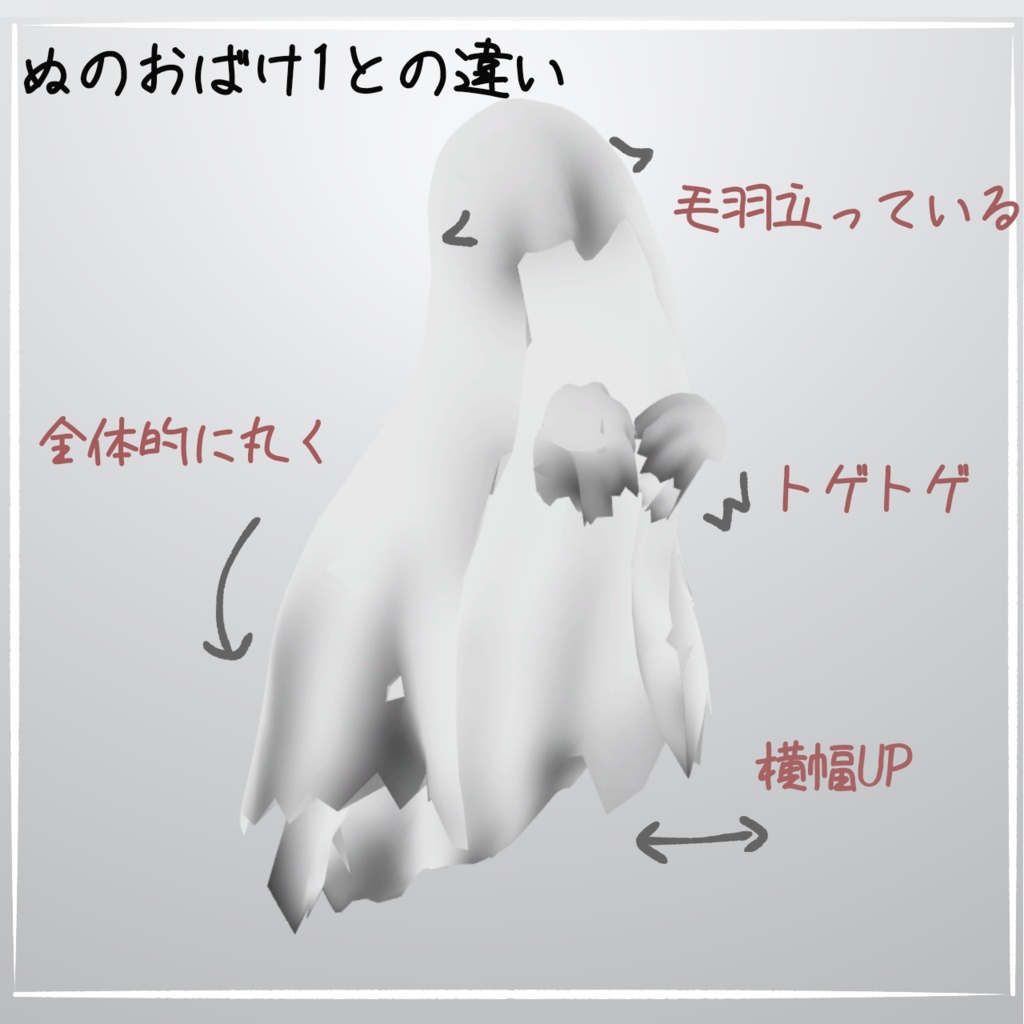 ［無料］オリジナル3Dモデル『ぬのおばけ2』 - ささみにく - 6/6