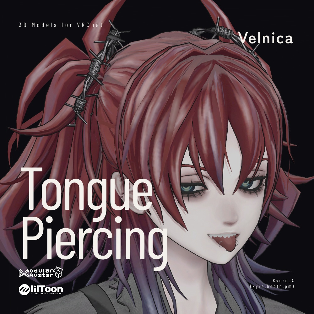 【For Velnica】舌ピアス【MA 対応 / LipSync 同期】
