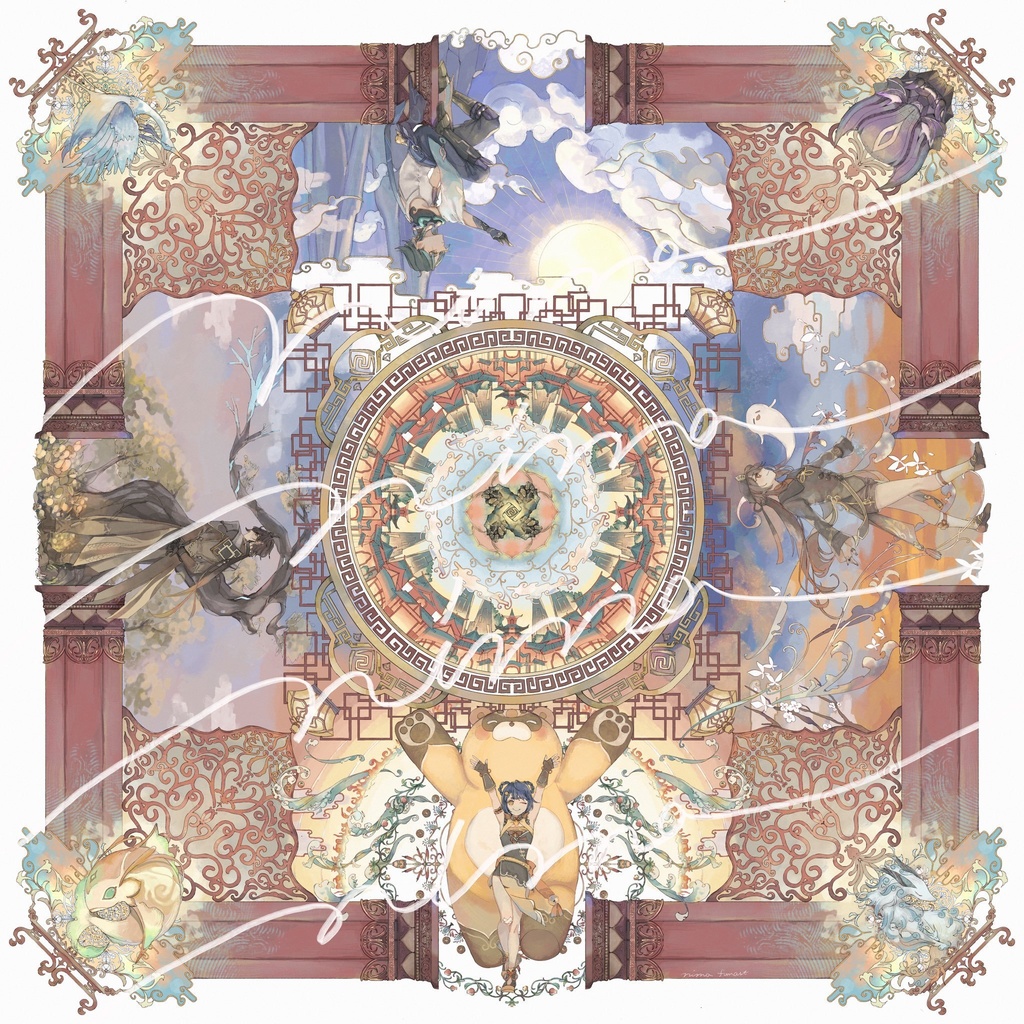 モチーフスカーフ　璃月