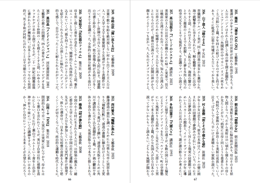 つかっちゃんの現代純文学1000冊