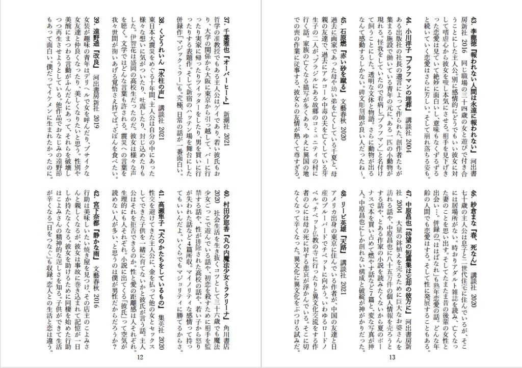 つかっちゃんの現代純文学1000冊