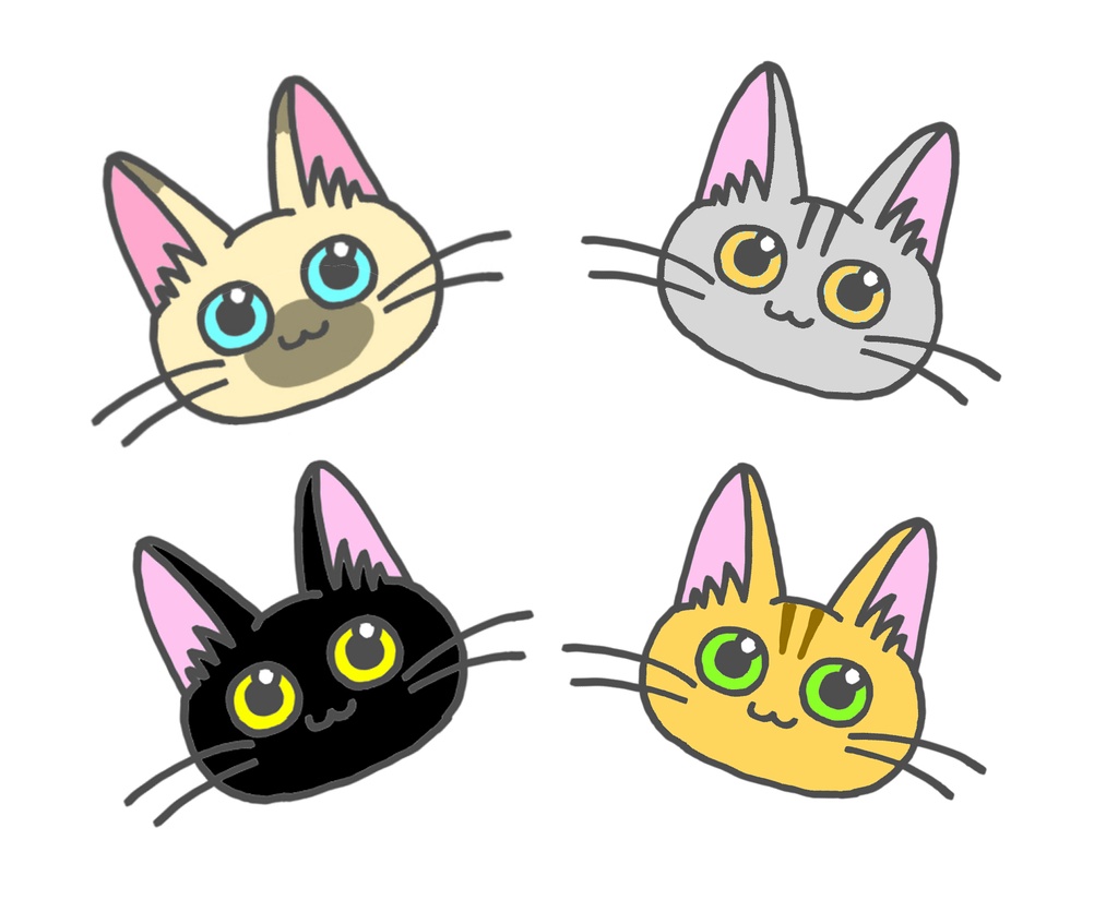 猫シールセット 小 サバトラ キジトラ クロ ポインテッド ねこ川いが里のマンガ イラスト Booth