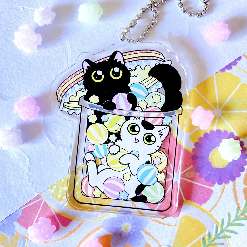 和菓子屋あんこちゃん・まめちゃんアクリルキーホルダー