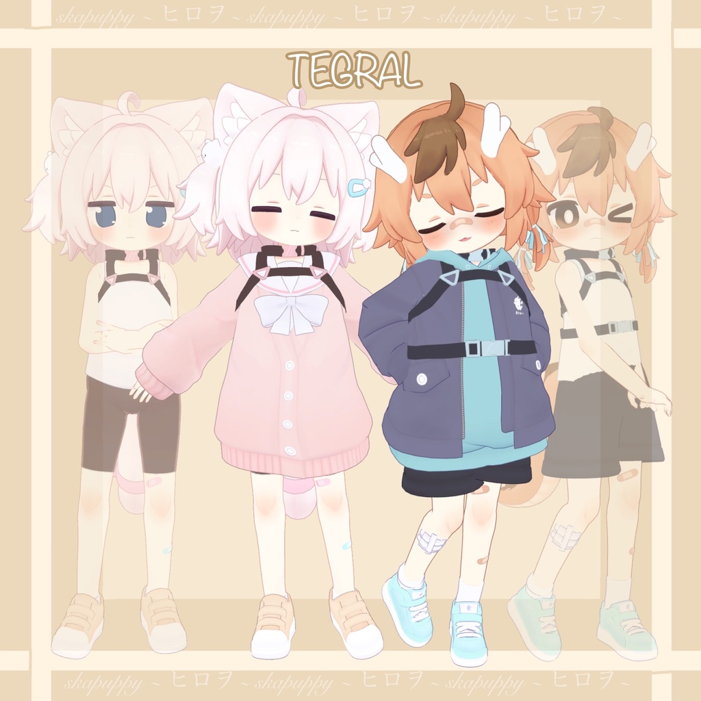 【てぐらる/まめふれんず】Collar+Harness