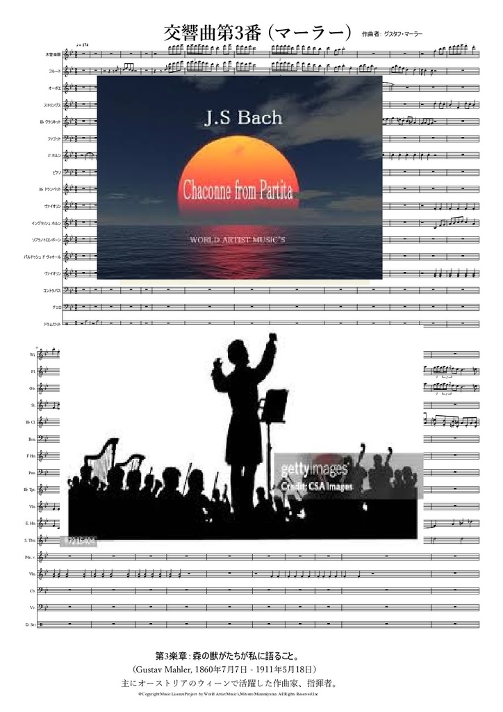 #マーラー #交響曲 第3番 音源付き #クラシック音楽 #楽譜 #フルート #オーボエ #ホルン #ピッコロ #ヴァイオリン #DTMer #耳コピ #やればできる #吹奏楽 #オーケストラ