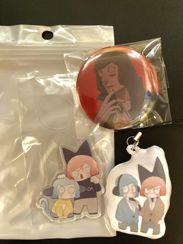 学コスキャットマンクッションストラップ(4cm)吸血鬼ルーサー缶バ(57mm)キャトマンアクリルステッカー