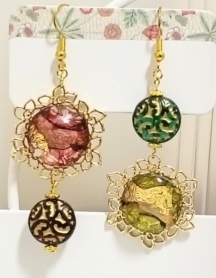 大鶯アシンメトリーピアス＜ひつき庵＞