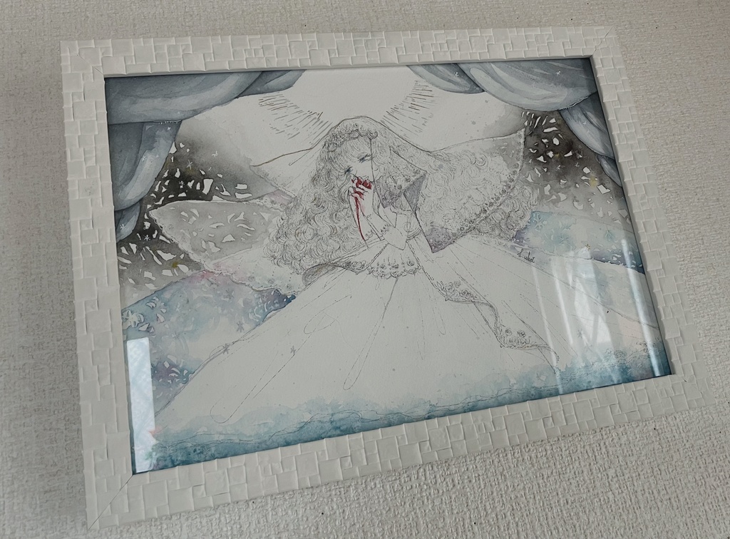 【前名義作品】原画「冷える心、あたたかい花」