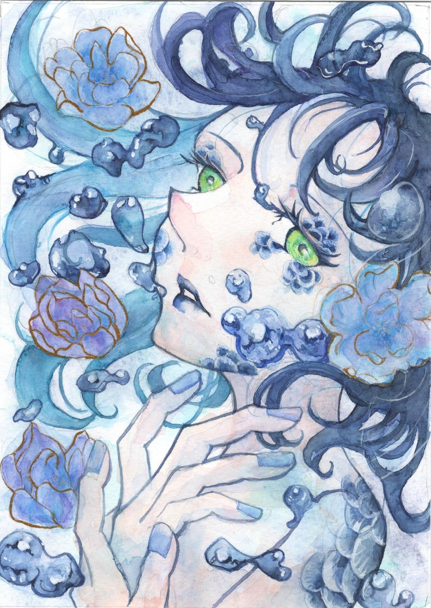 A5サイズイラスト原画『Makeup』