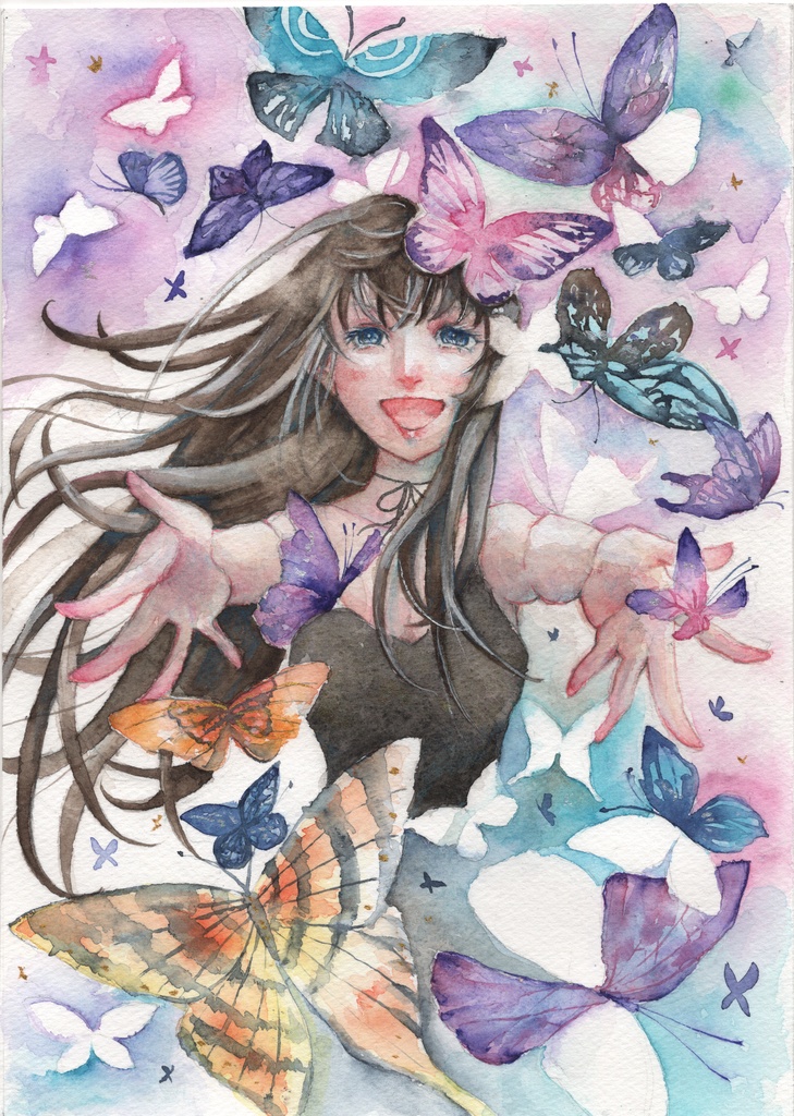 額無しA4イラスト原画『萌ゆる』