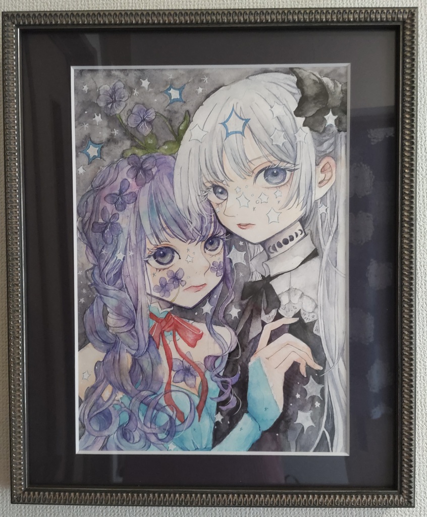 額装原画「花と星と乙女たち」
