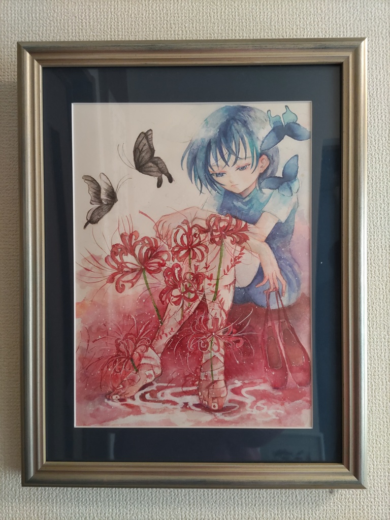 額装原画「紅い靴」