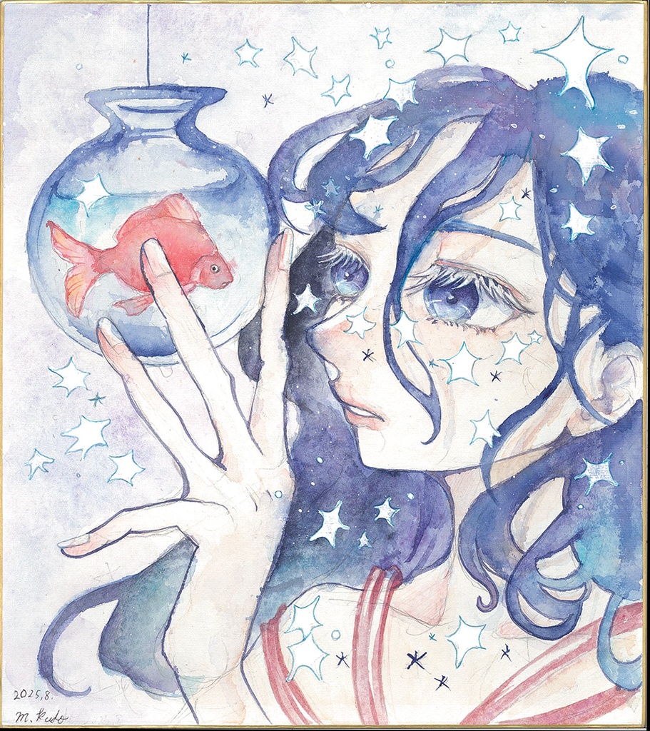 色紙原画「星屑と乙女たち1」