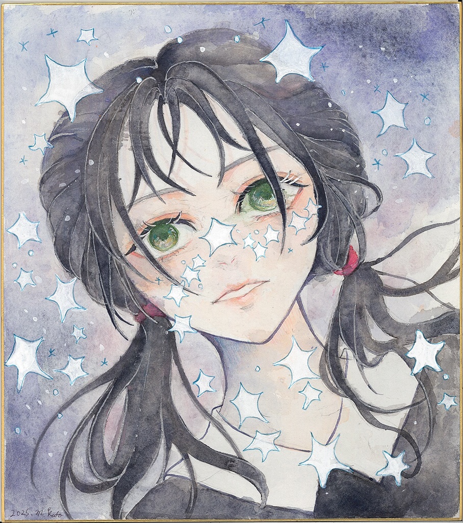 色紙原画「星屑と乙女たち2」