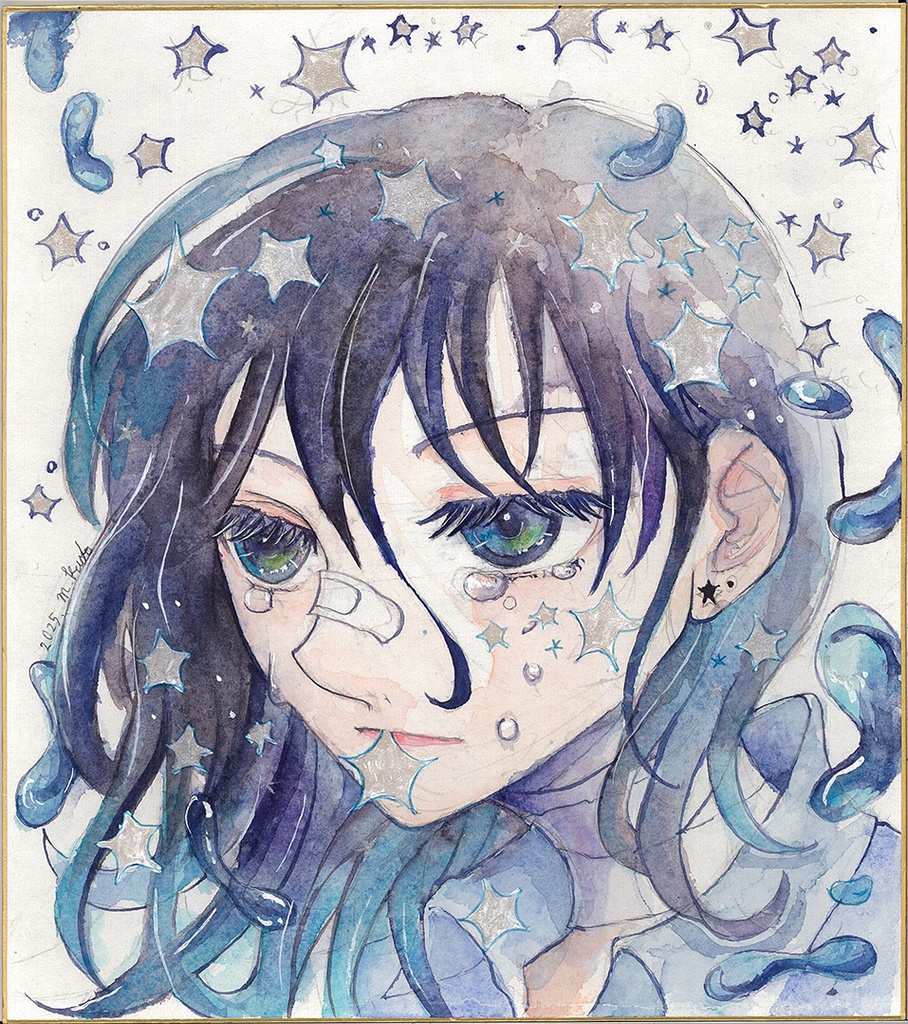 色紙原画「星屑と乙女たち4」