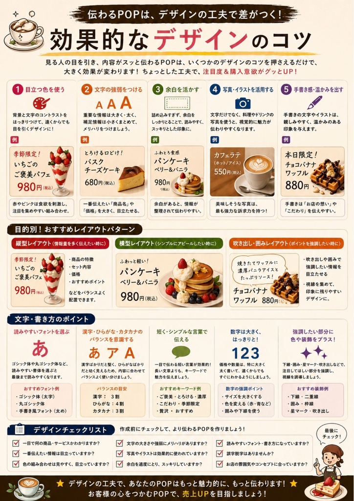 コンサルタント監修・解説つき Canva飲食店POPテンプレ【カフェ万能テンプレート】
