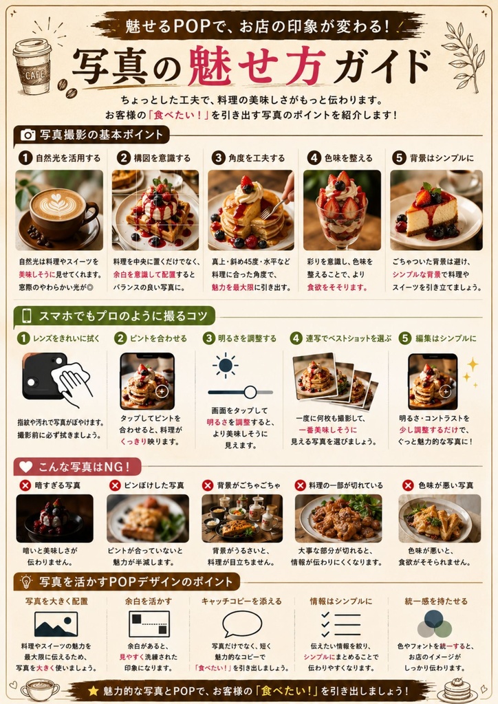 コンサルタント監修・解説つき Canva飲食店POPテンプレ【カフェ万能テンプレート】