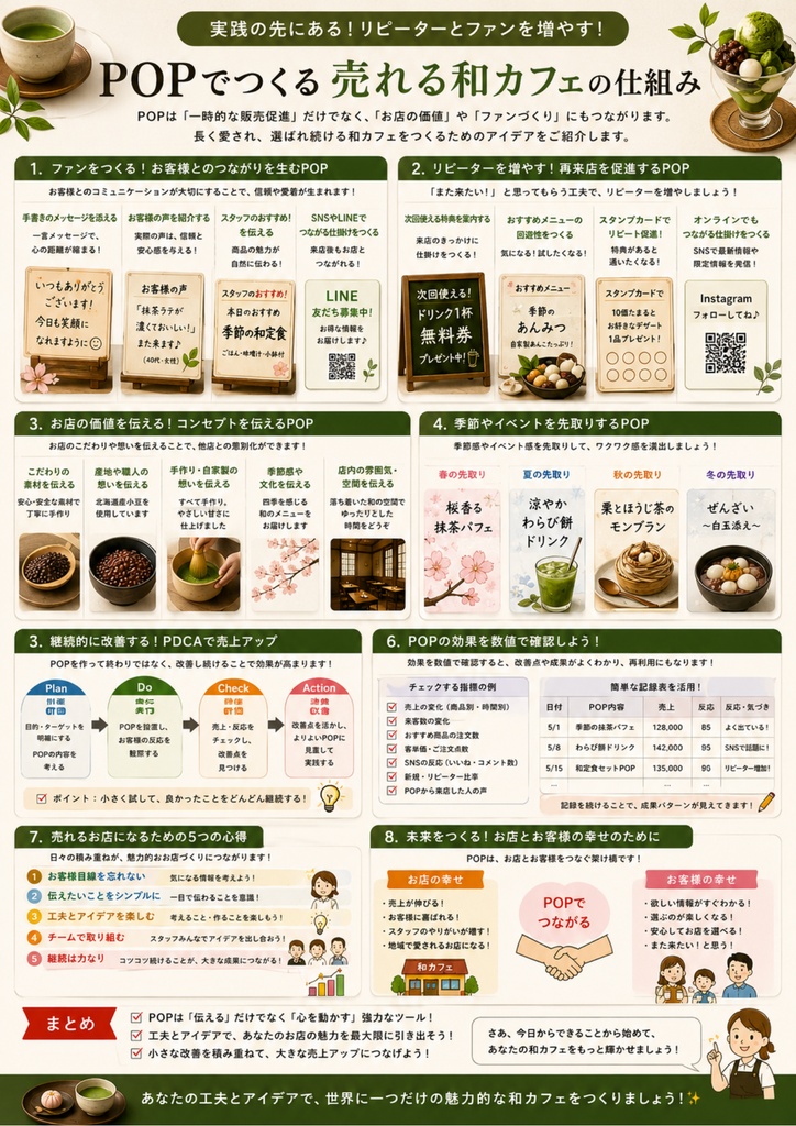Canva飲食店POPテンプレ【和風カフェ万能テンプレート】