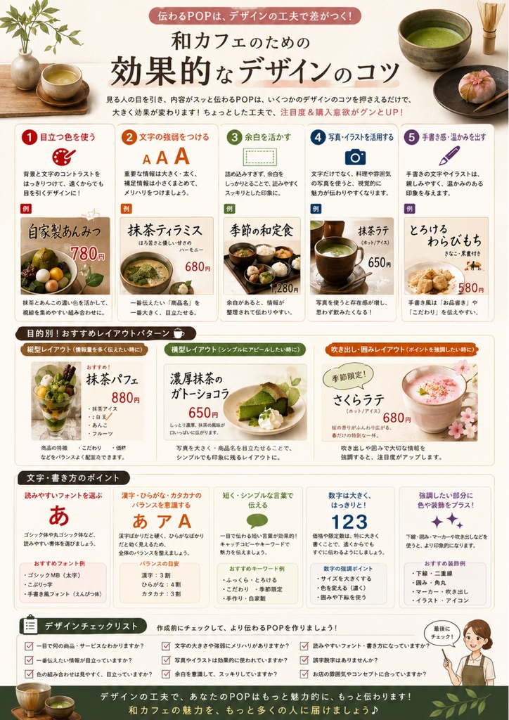 Canva飲食店POPテンプレ【和風カフェ万能テンプレート】