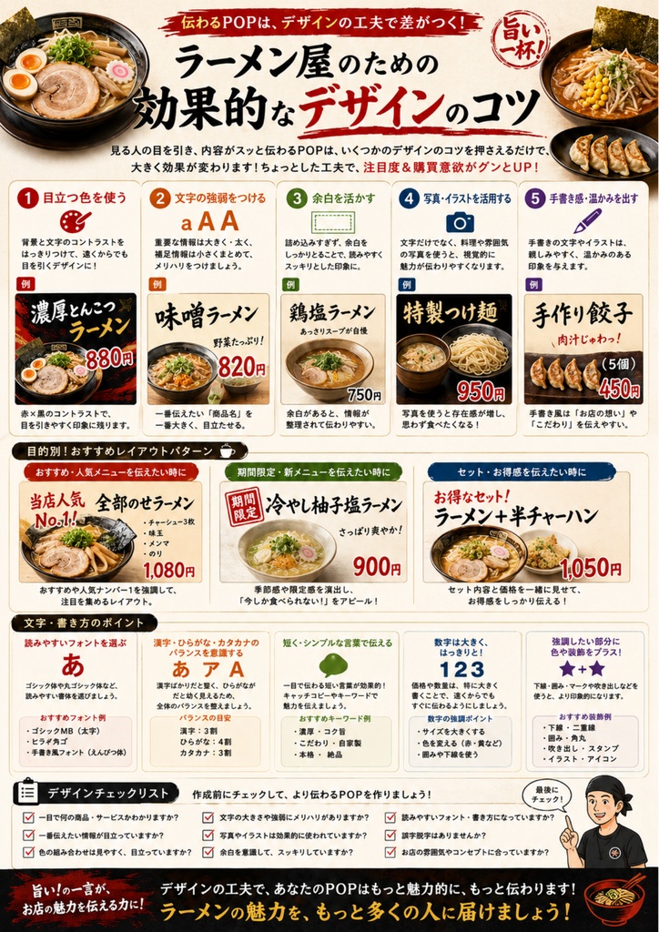 Canva飲食店POPテンプレ【ラーメン屋万能テンプレート】