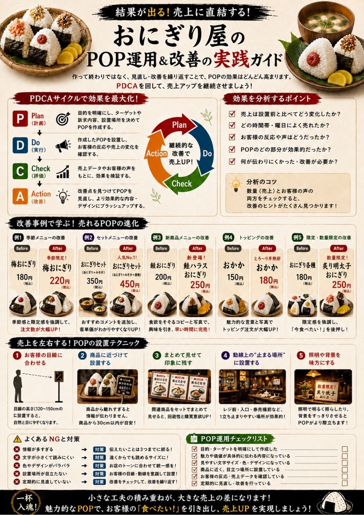 Canva飲食店POPテンプレ【おにぎり屋万能テンプレート】