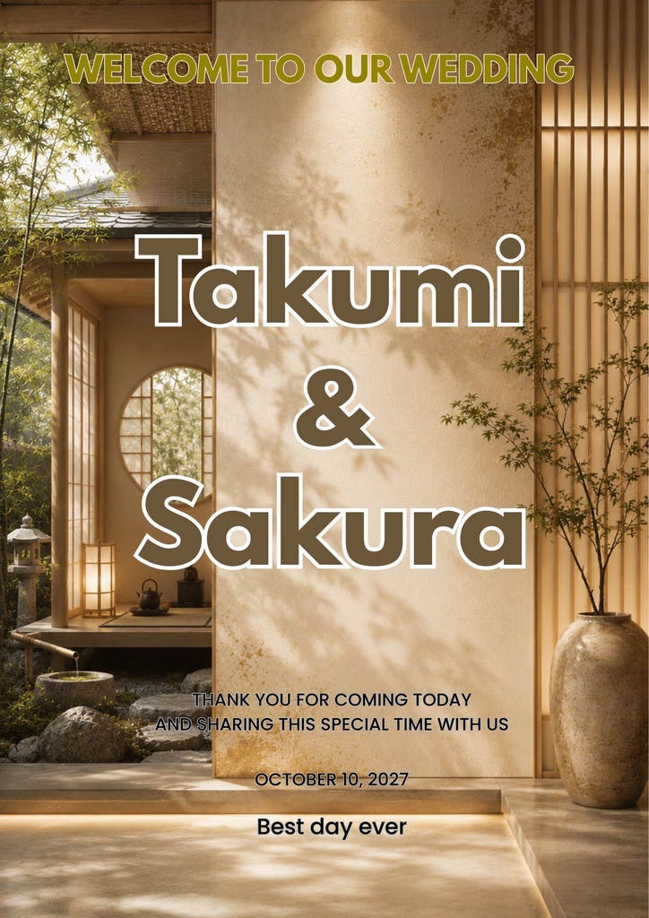 Japanese Luxury Collection|ジャパニーズラグジュアリーコレクション|和モダンウェルカムボードテンプレート10選|Canva編集テンプレート|A2・A3・A4対応