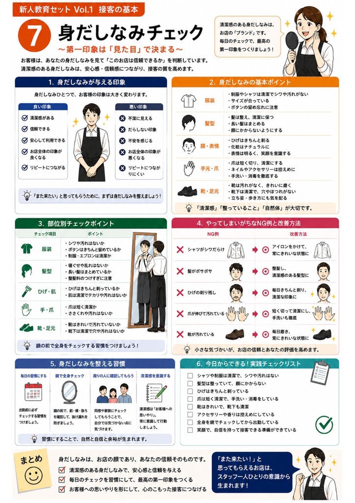 飲食店コンサル監修 新人教育シリーズ | Vol.1 新人教育 Vol.1 接客の基本 笑顔・挨拶・第一印象でお客様満足度を高める