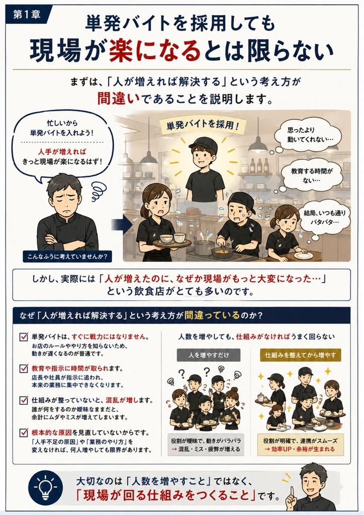 【飲食店向け】単発バイト活用・受け入れ実践ガイド Vol.1|人手不足対策・現場改善・スタッフ定着