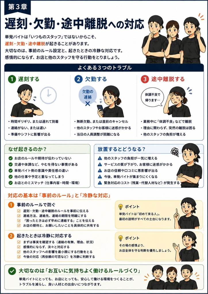 【飲食店向け】単発バイト活用・受け入れ実践ガイド Vol.4|人手不足対策・現場改善・スタッフ定着