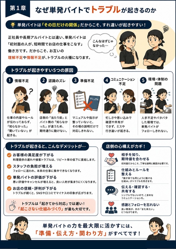 【飲食店向け】単発バイト活用・受け入れ実践ガイド Vol.4|人手不足対策・現場改善・スタッフ定着