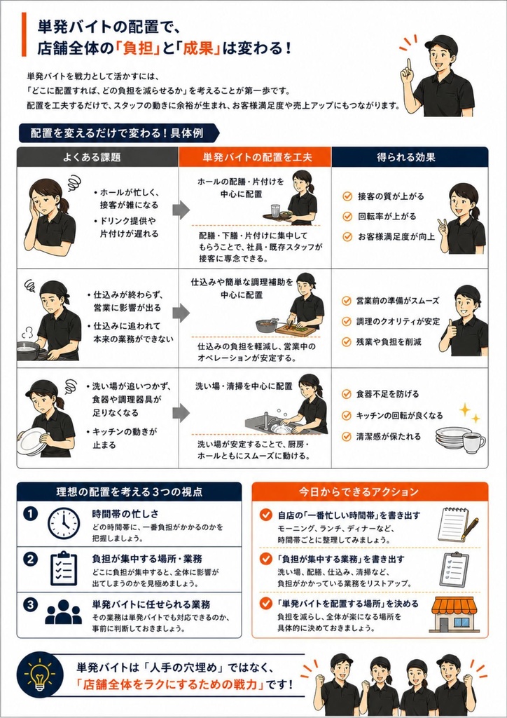 【飲食店向け】単発バイト活用・受け入れ実践ガイド Vol.5|人手不足対策・現場改善・スタッフ定着