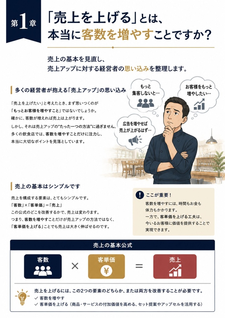 「飲食店経営者の勘違い」シリーズ Vol.1 飲食店経営者が勘違いしている「売上アップ」