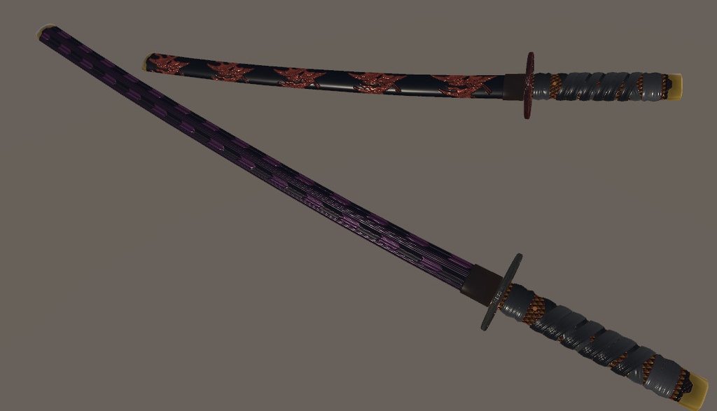 【3Dモデル】紅の武者甲冑※刀付き【アバター/装備兼用】【VRC/Cluster】