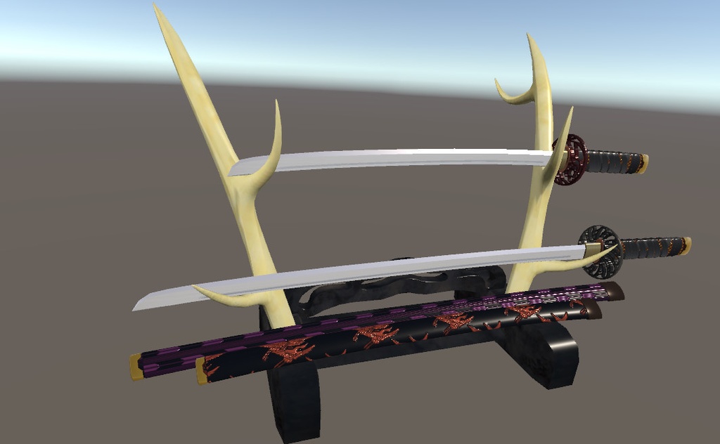 【3Dモデル】紅の武者甲冑※刀付き【アバター/装備兼用】【VRC/Cluster】