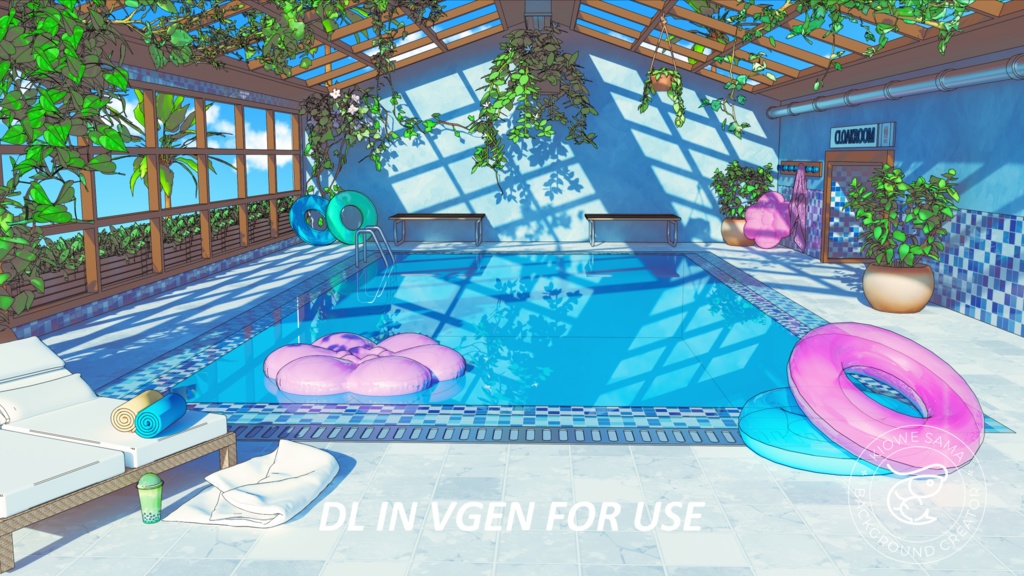 【Vtuber向け】 Pool [3D background]