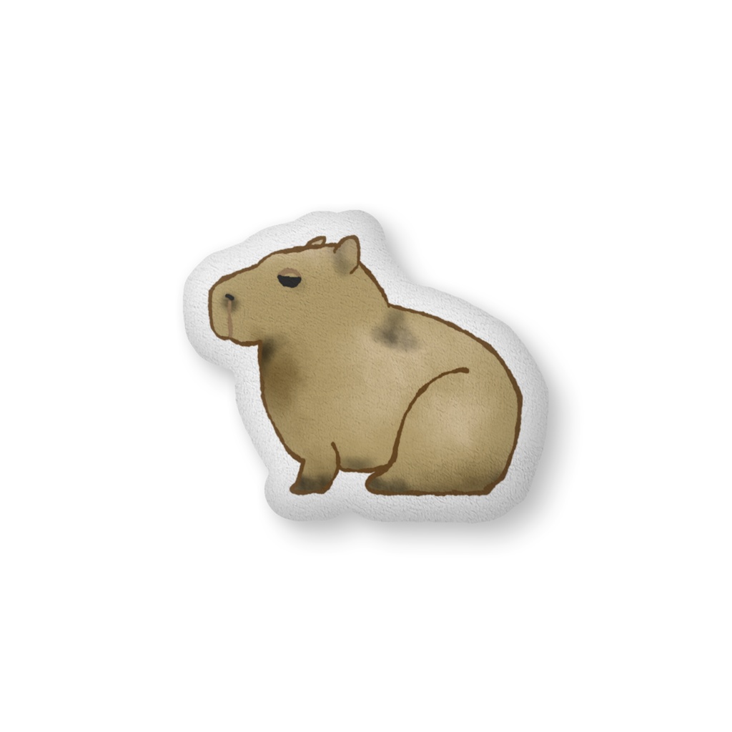 【両面印刷中綿入り】カピバラがいる暮らし【ふかふかクッション】