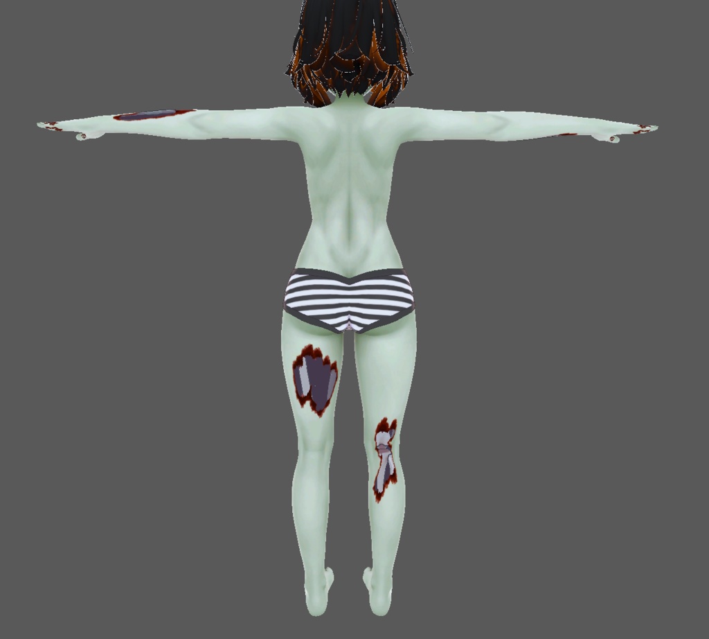 Zombie body and face texture for Velle!