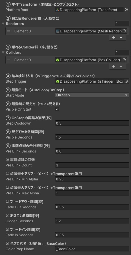 【無料】 乗ると時間で消える&落ちる床【VCC対応】