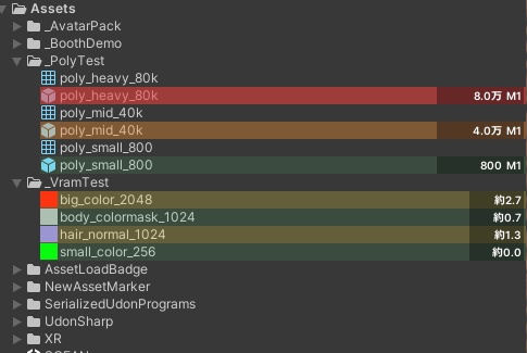【無料】VRAM・ポリゴン数バッジツール Asset-Load-Badge