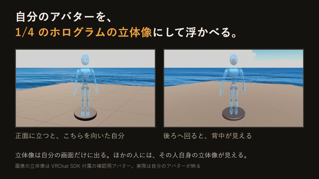 【無料】プレイヤー表示ホログラムミラー