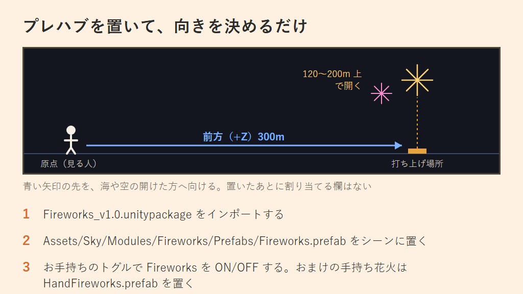 【無料】打ち上げ花火【VRChatワールドギミック】