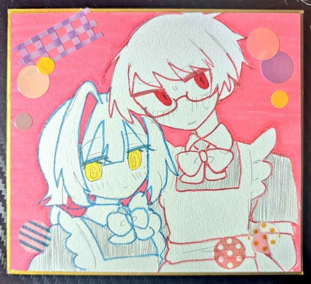 手描き色紙